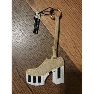 NEW NWT LOVE BRAVERY Lady Gaga Elton John KEY CHAIN RING Piano Shoe